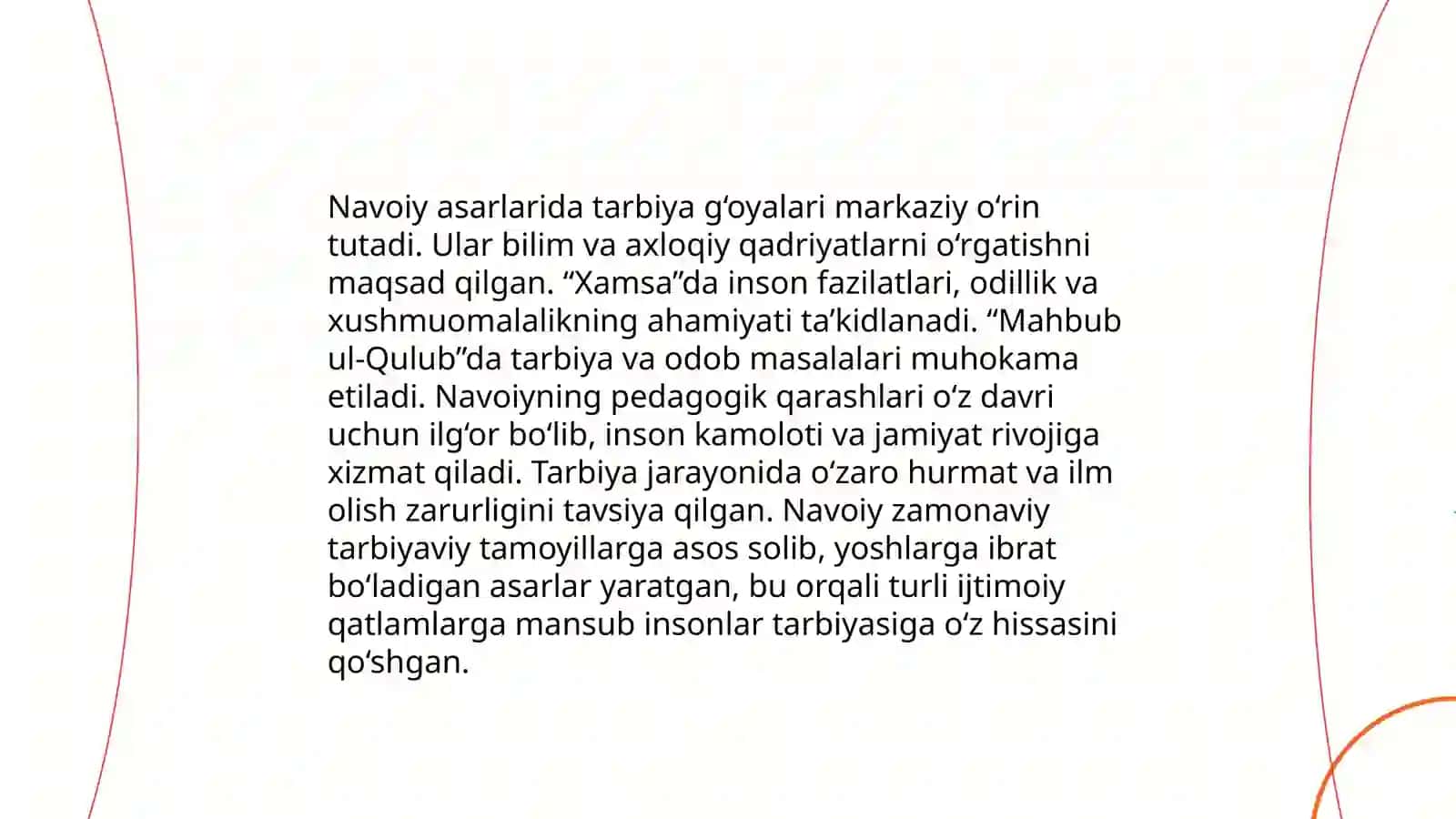 Alisher Navoiy va Gulxaniy ijodida ta’lim-tarbiya masalalari bo’yicha 4