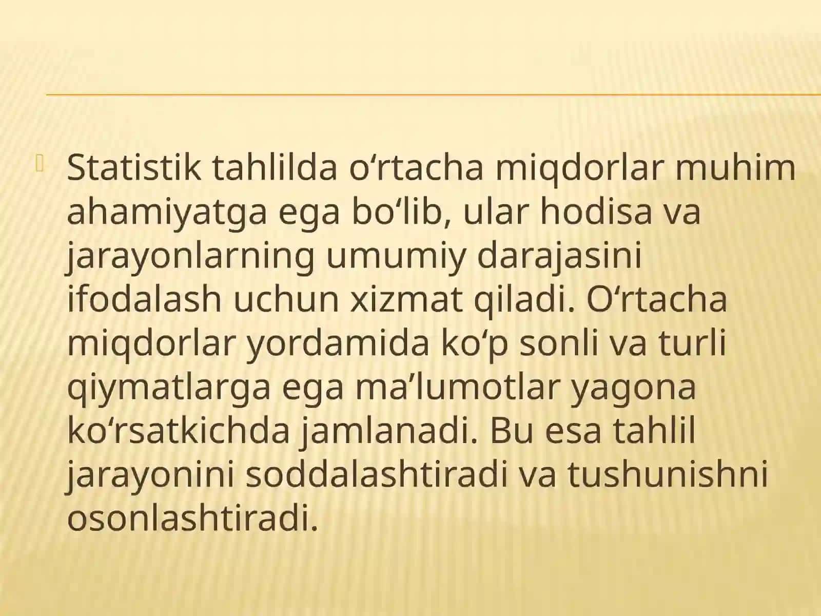 O'rtacha miqdorlar va variatsiya ko'rsatkichlari 4