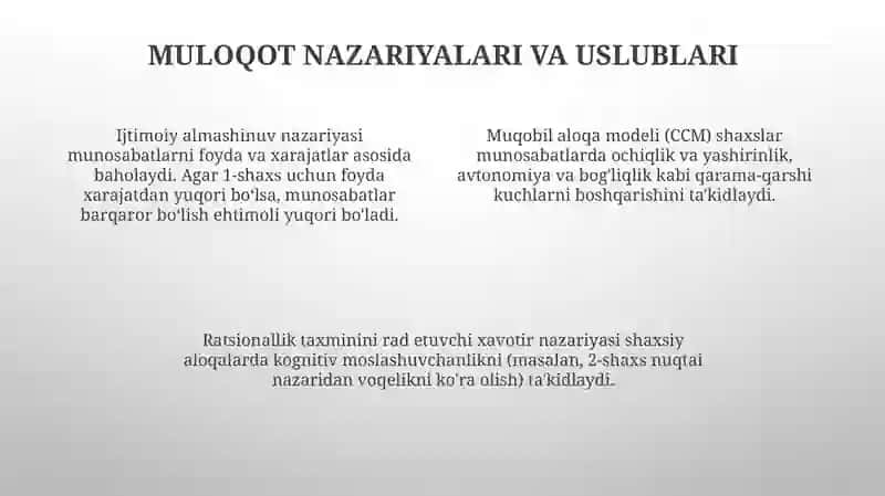 Muloqotning Shaxslararo munosabatlardagi psixologik ahamiyati 4