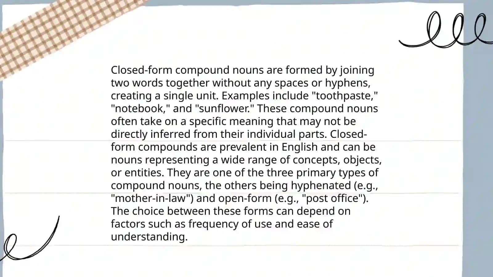 Compound nouns 4