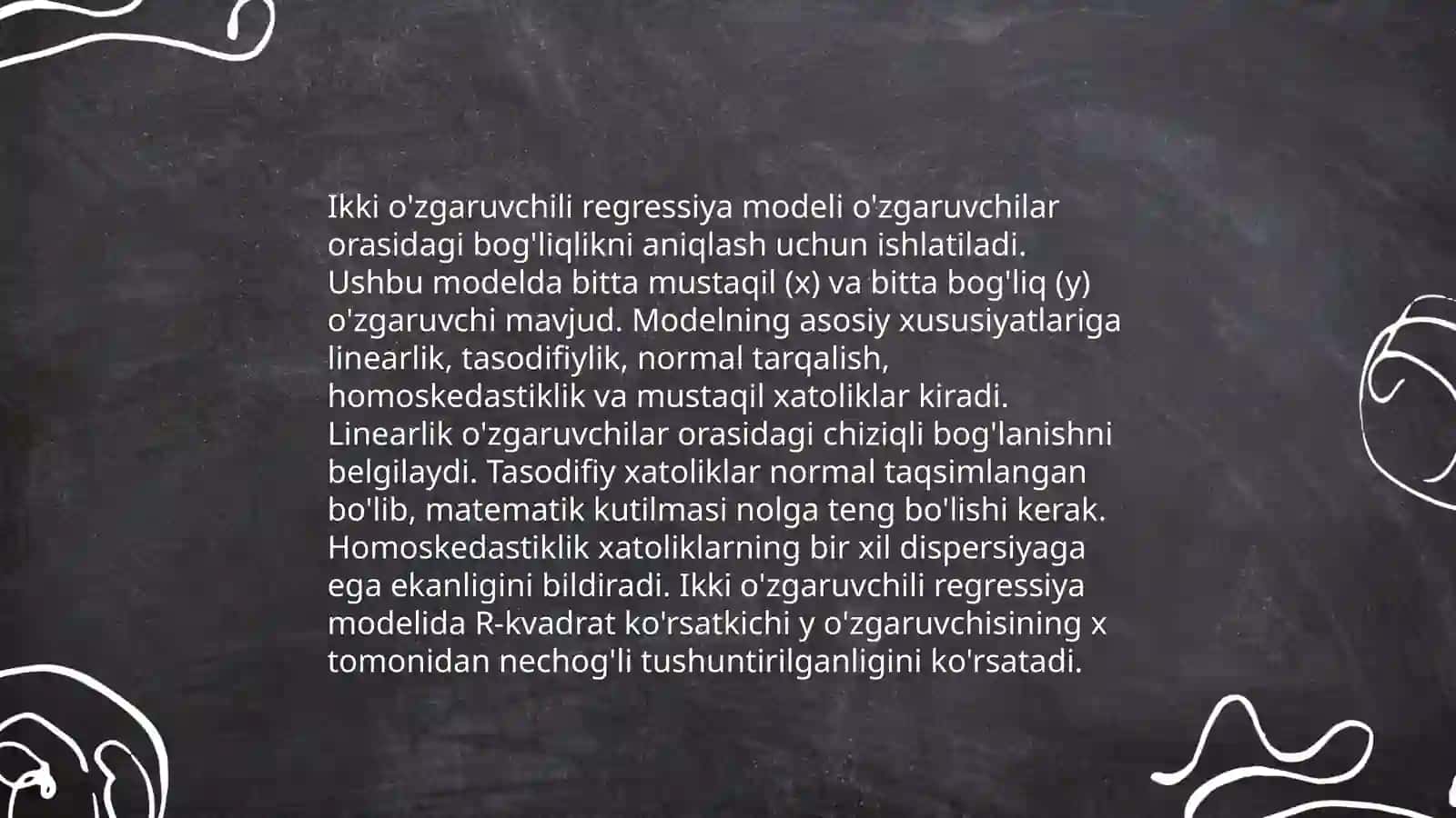 Ikki o'zgaruvchili regressiya tenglamasi 4
