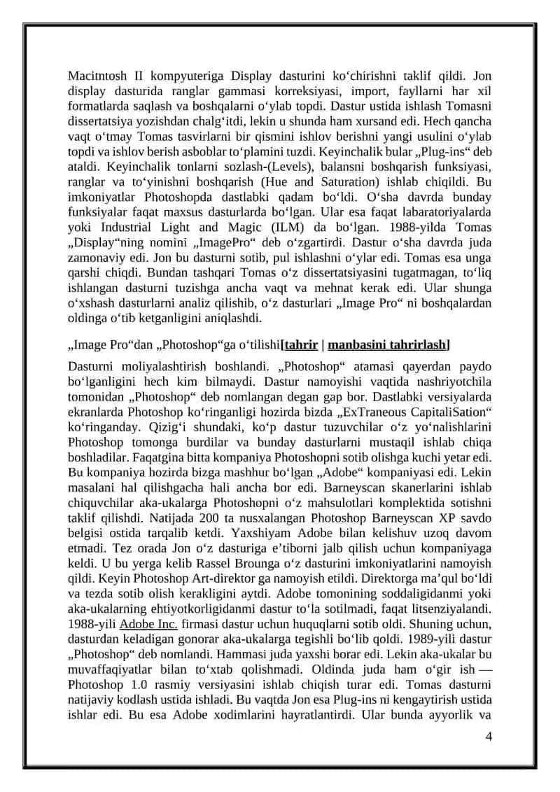 "Adobe Photoshop dasturi yordamida rasmlarni qayta ishlash" 4