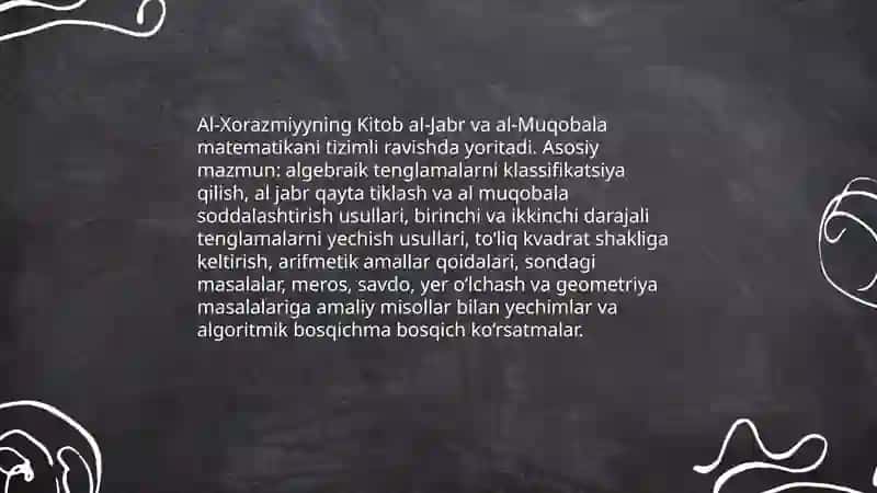 Al-Xorazmiyning hayoti va ilmiy faoliyati 4