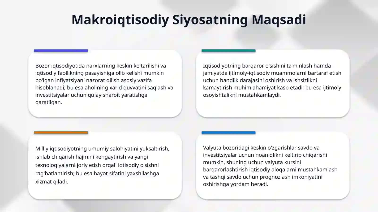 Pandemiya davrida makroiqtisodiy siyosatning o'zgarishi va iqtisodiy barqarorlik 4