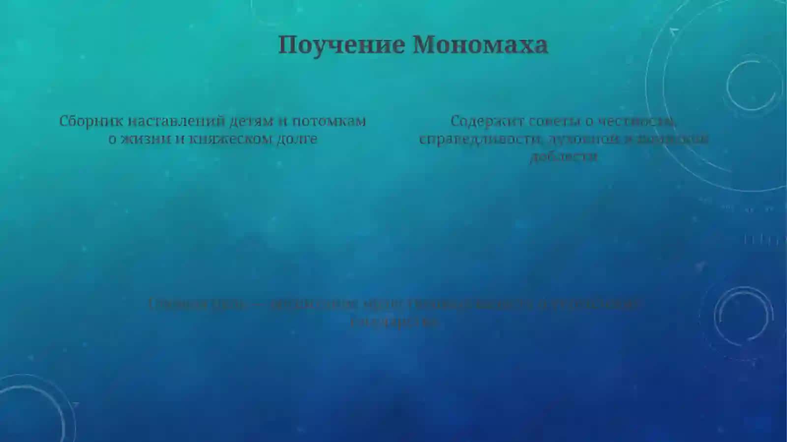 Изучить произведения Вл. Мономаха 4