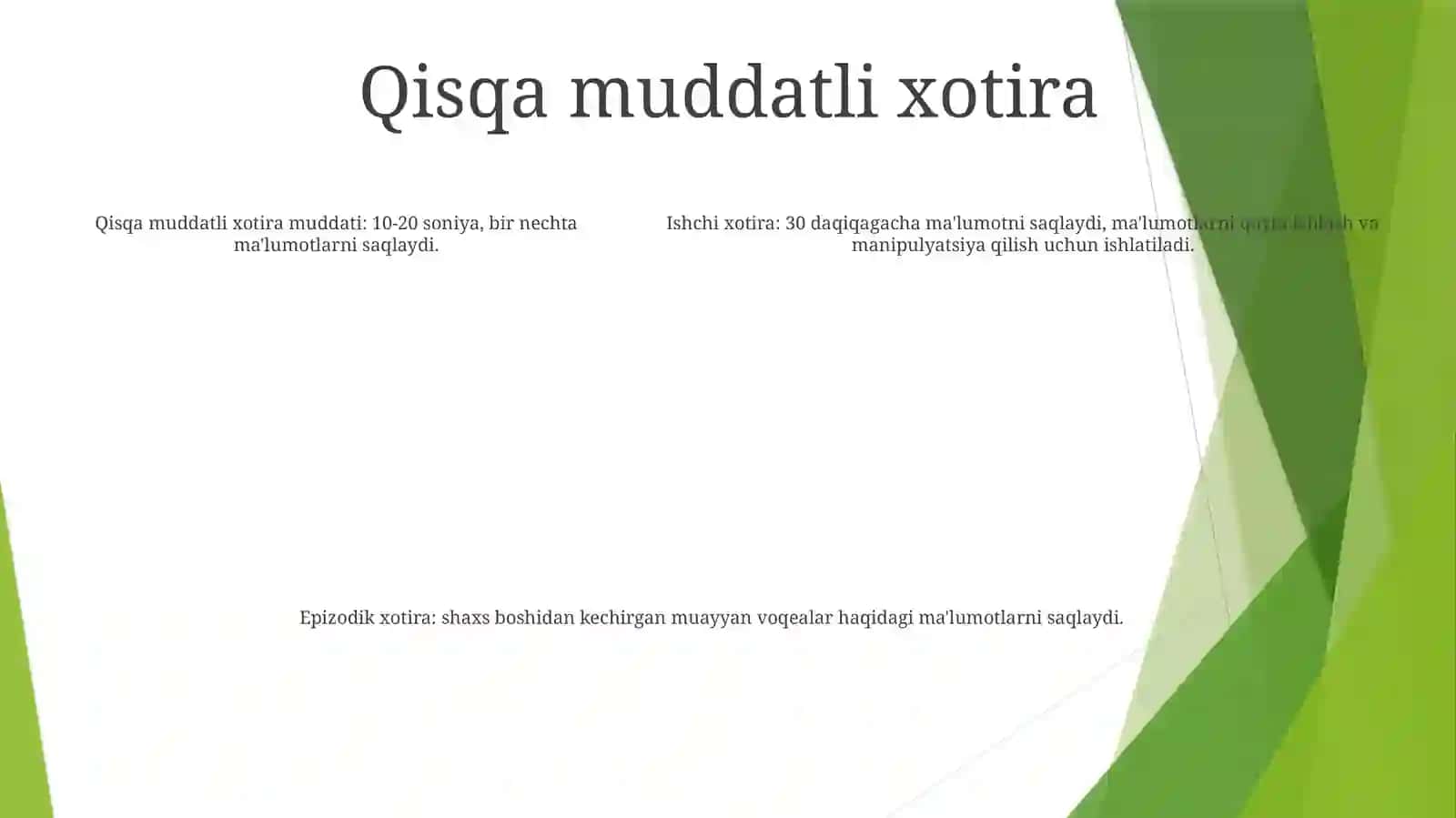 Xotira Haqida Tushuncha Uning Turlari 4