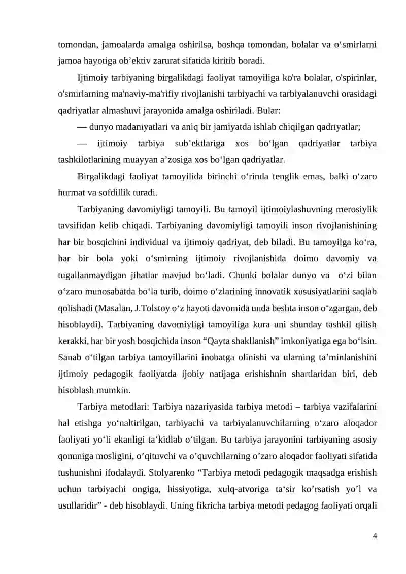 Tarbiya va ijtimoiy tarbiya. Ijtimoiylashuv mexanizmlari 4