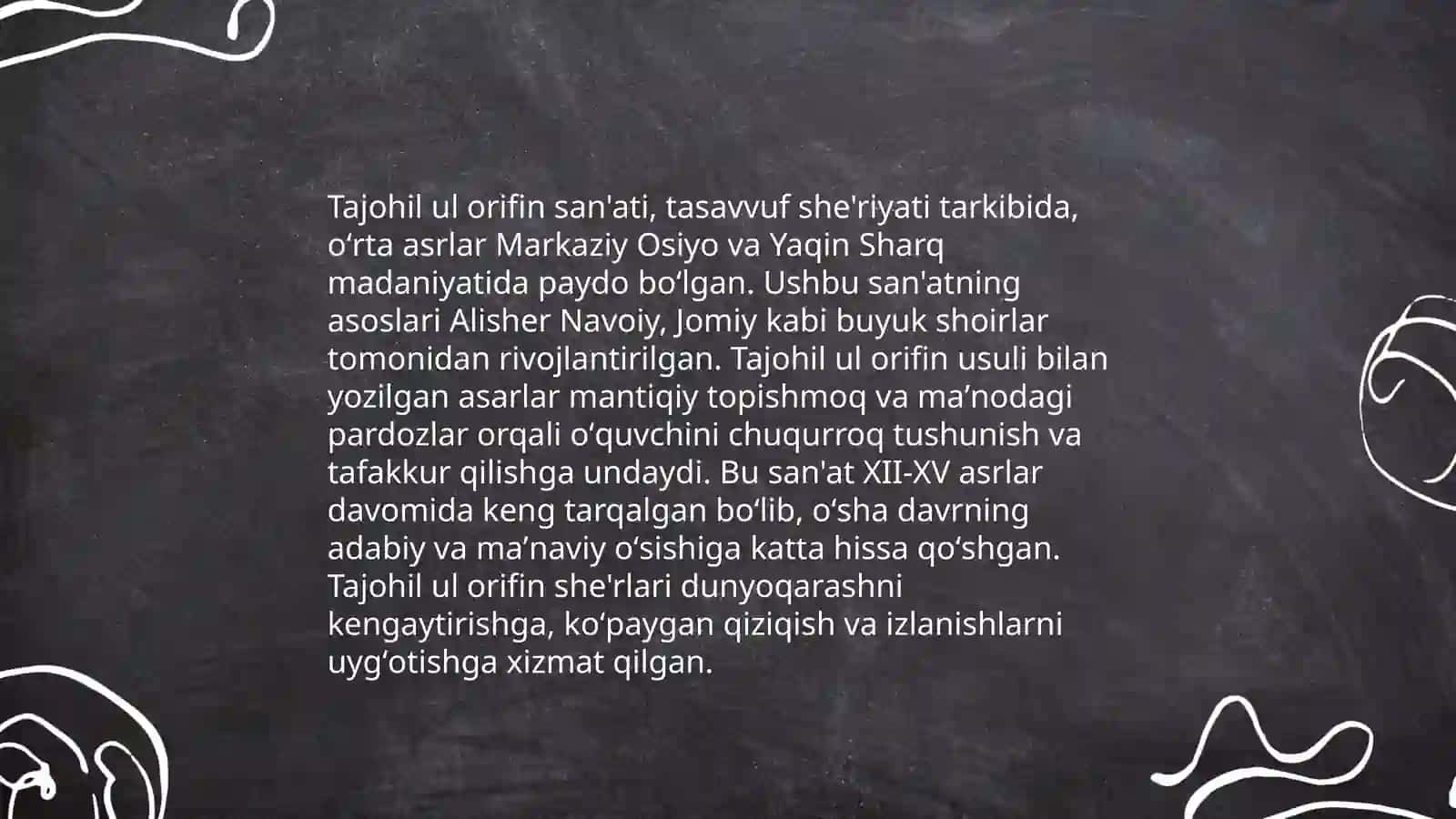 Tajohil ul orifin va tazod she'riy san'atlari haqida ma'lumot 4