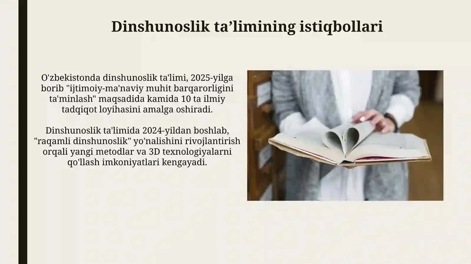 Dinshunoslik fanining mohiyati va o'qitishni tashkil qilish 4