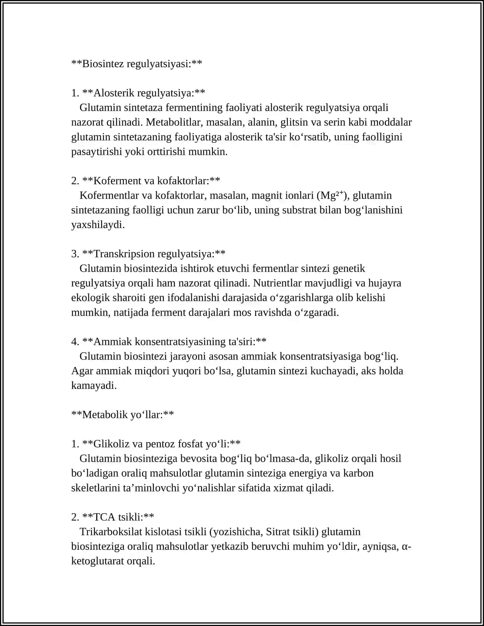 GLUTAMIN KISLOTANI BIOSENTIZI VA UNI SENTEZLASH JADALLASHTIRISH MIKROORGANIZMLARNI SILIKSIYALASH 4