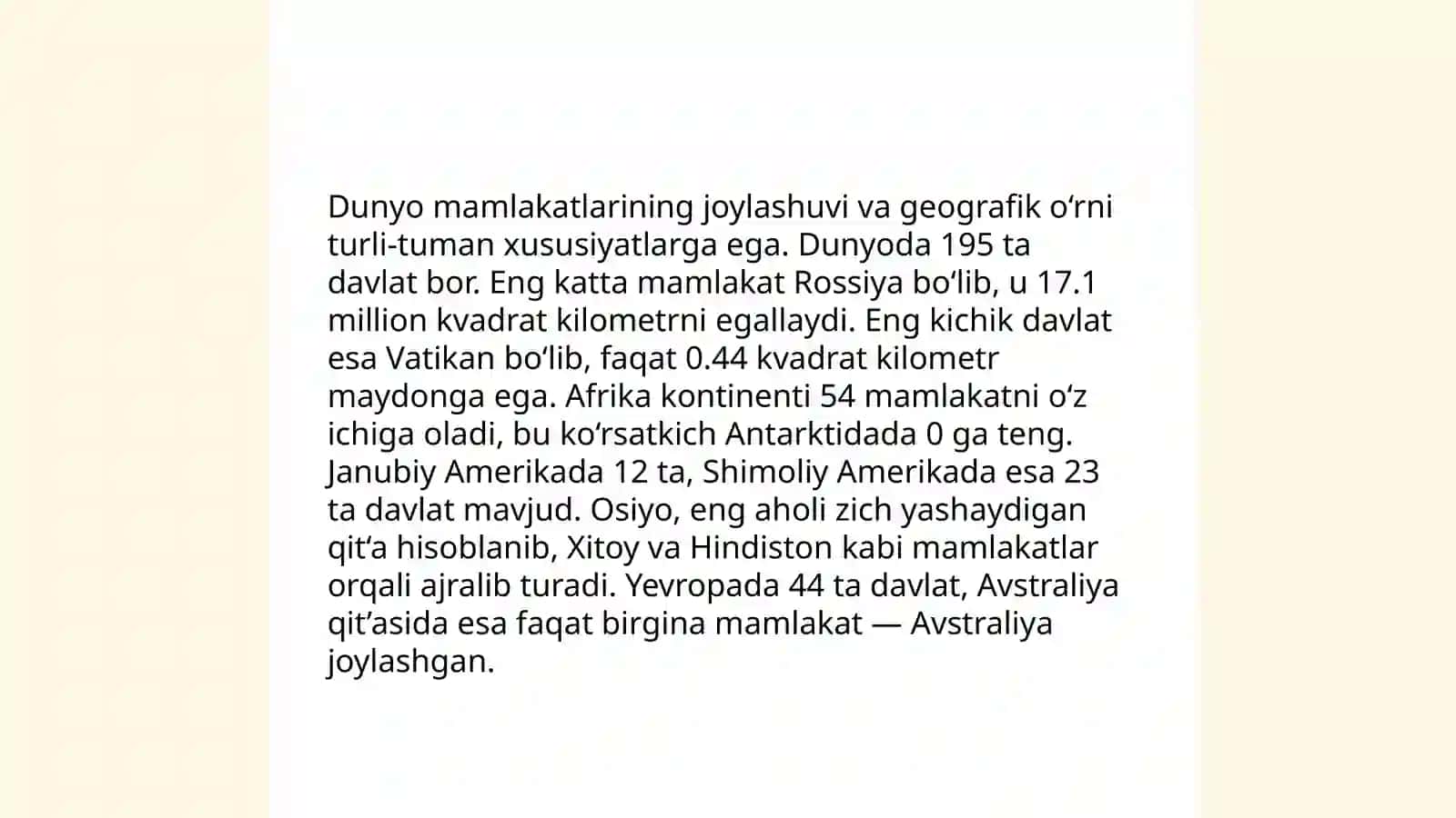 Dunyo siyosiy xaritasidagi davlatlarni poytaxtlari va ularning ahamiyati 4