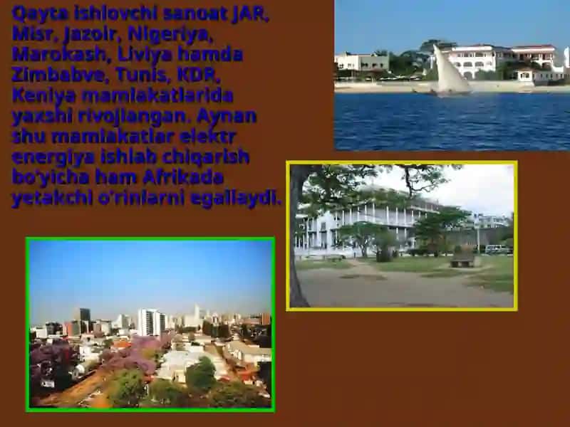 Afrika mamlakatlari xo’jaligi, iqtisodiy rayonlari 4