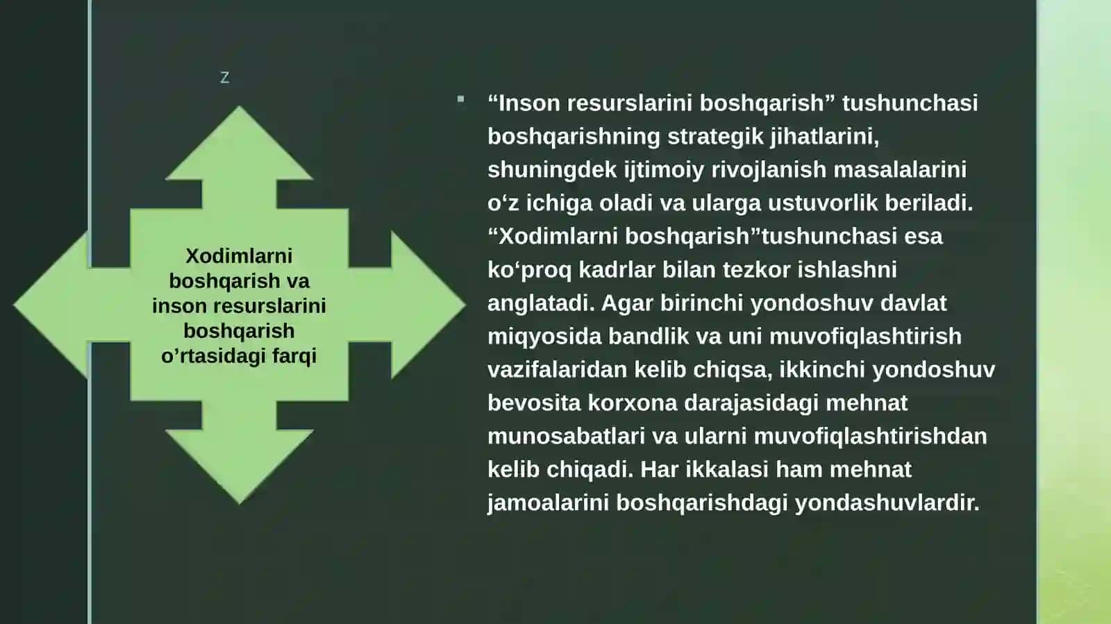 Inson resurslarini boshqarishning jamiyat ijtimoiy strukturasida tutgan o’rni 4
