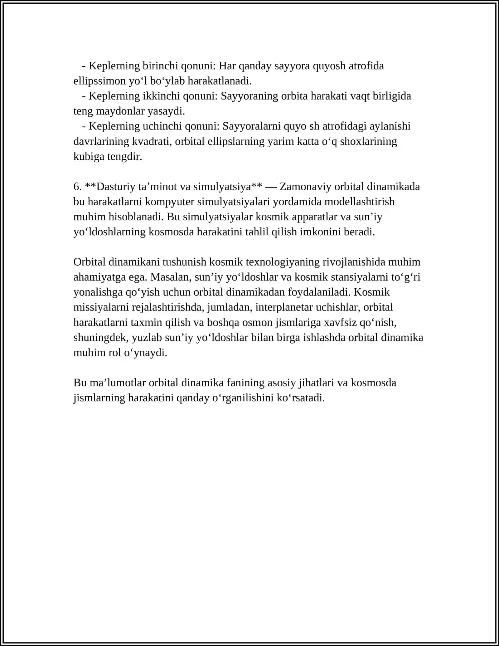 ORBITA TEKISLIKLARNI BURISH 4