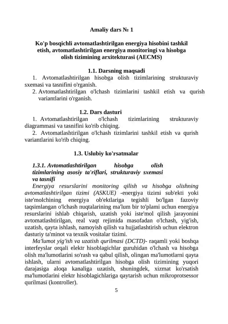 ENERGIYA RESURSLARINI NAZORAT VA HISOBINI AVTOTATLANGAN TIZIMLARI 4