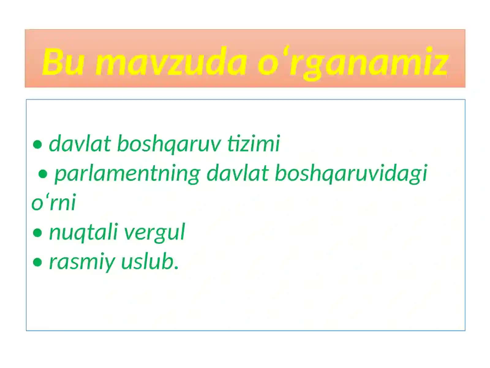 7-sinf Ona tilidan dars ishlanma. Qonunchilikka oid atamalar, ularning talaffuzi va imlosi 4