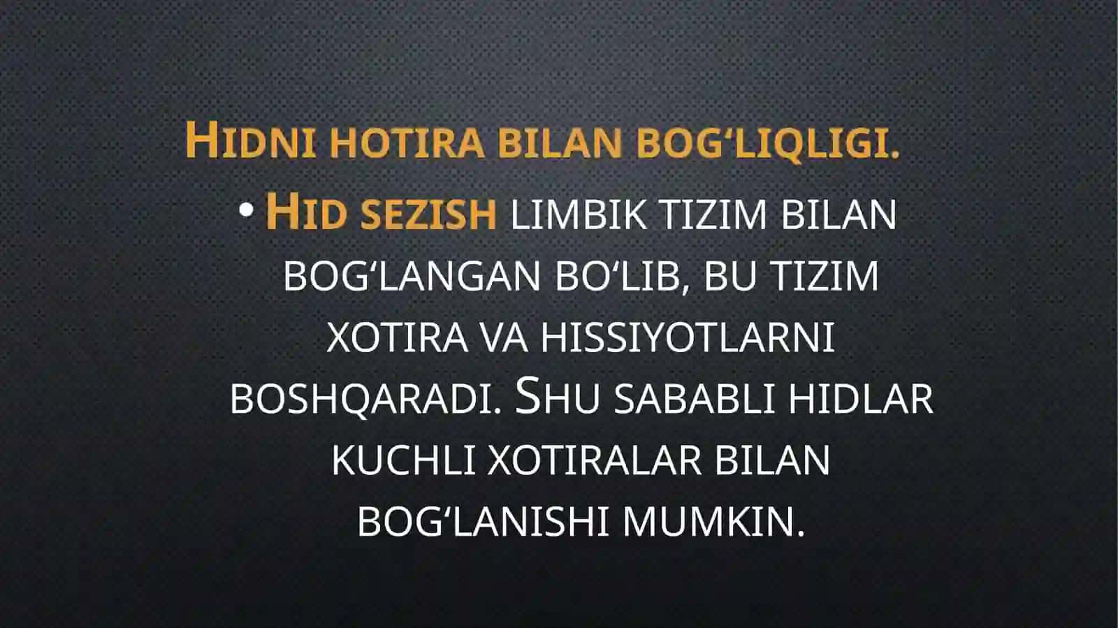 Hid bilish a'zosi 4