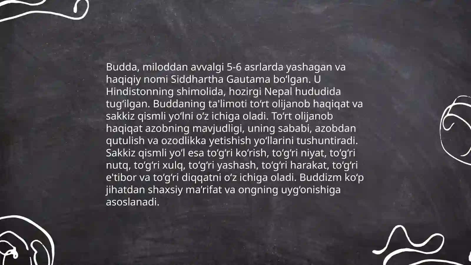 Buddizm dini tarixi. Asosiy gʻoyalari 4