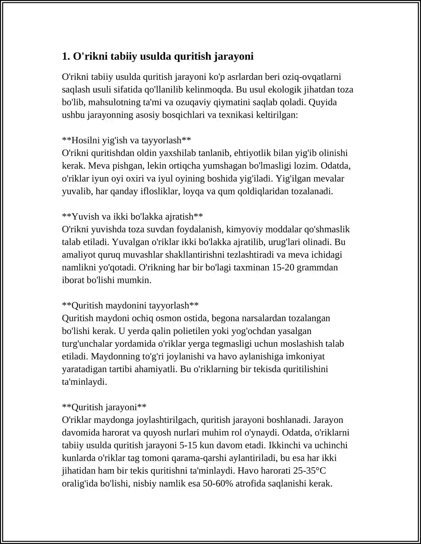 O'rikni tabiiy usulda danakasiz quritish 4