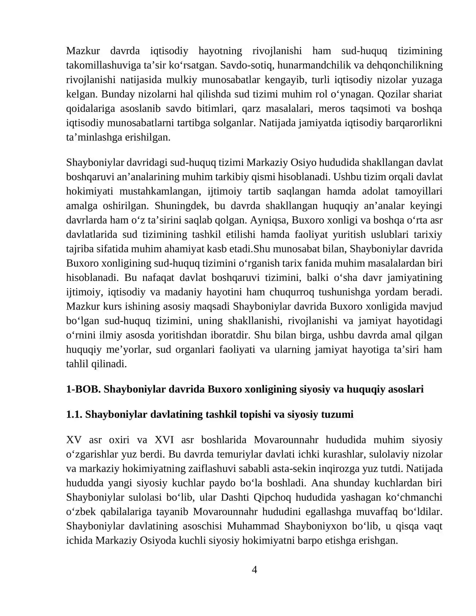 Buxoro xonligining Shayboniylar davrida sud-huquq tizimi 4