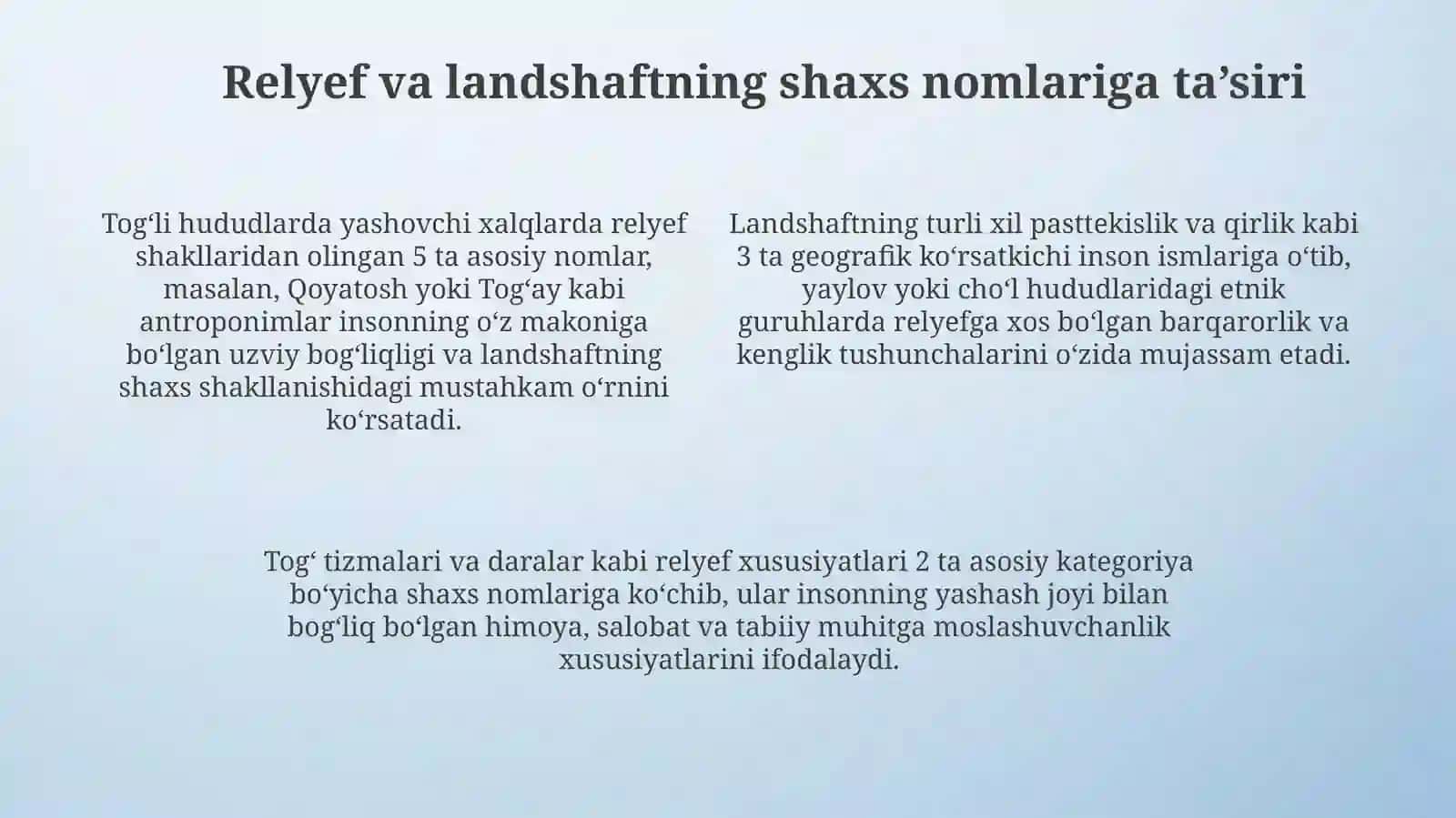 Antroponimlarning shakllanishida tabiiy sharoitlarning ta’siri 4