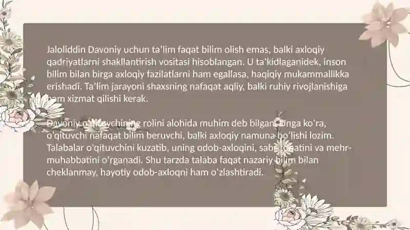Jaloliddin Davoniyning axloqiy qarashlari 4