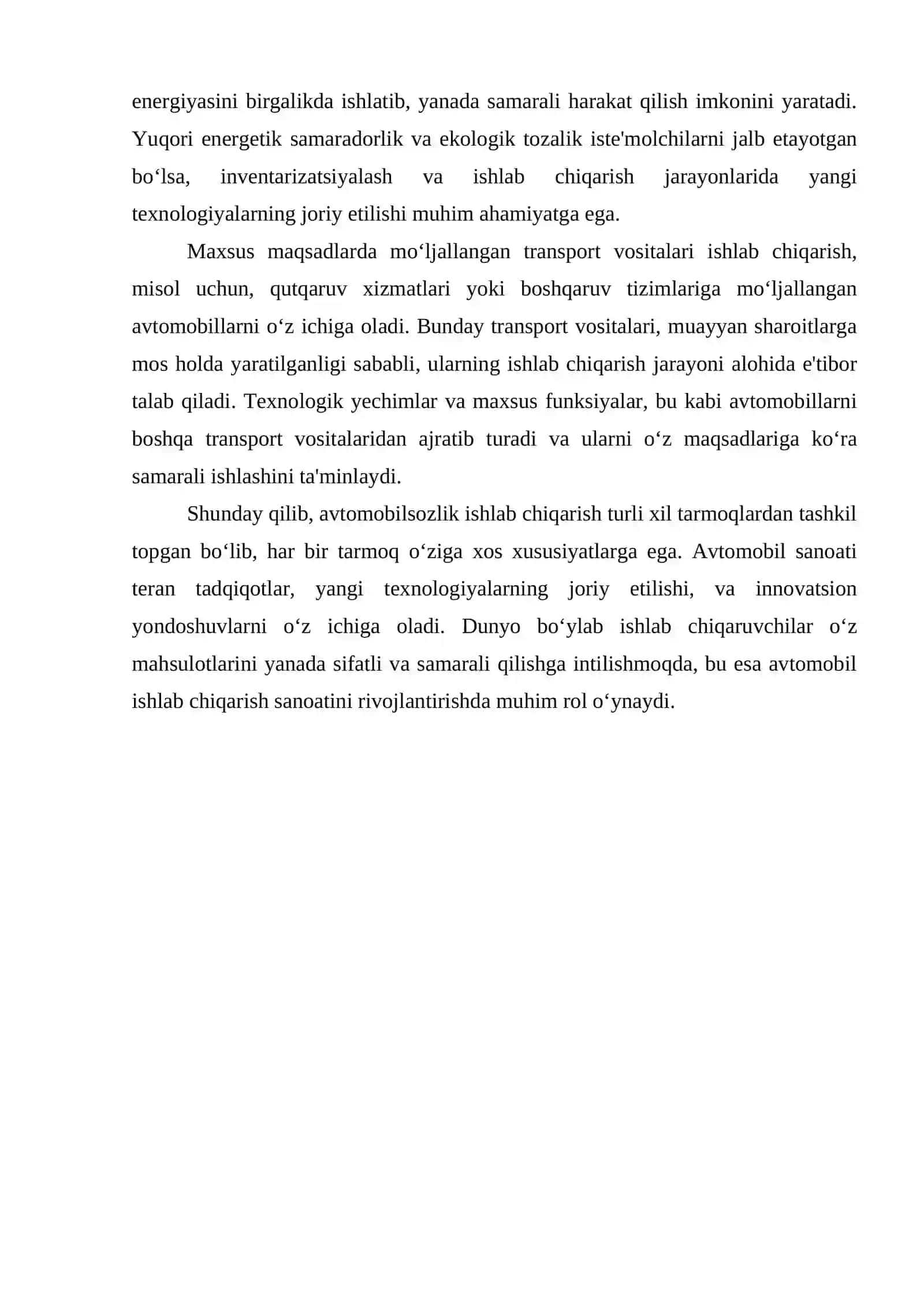 AVTOMOBILSOZLIK ISHLAB CHIQARISH TURLARI 4