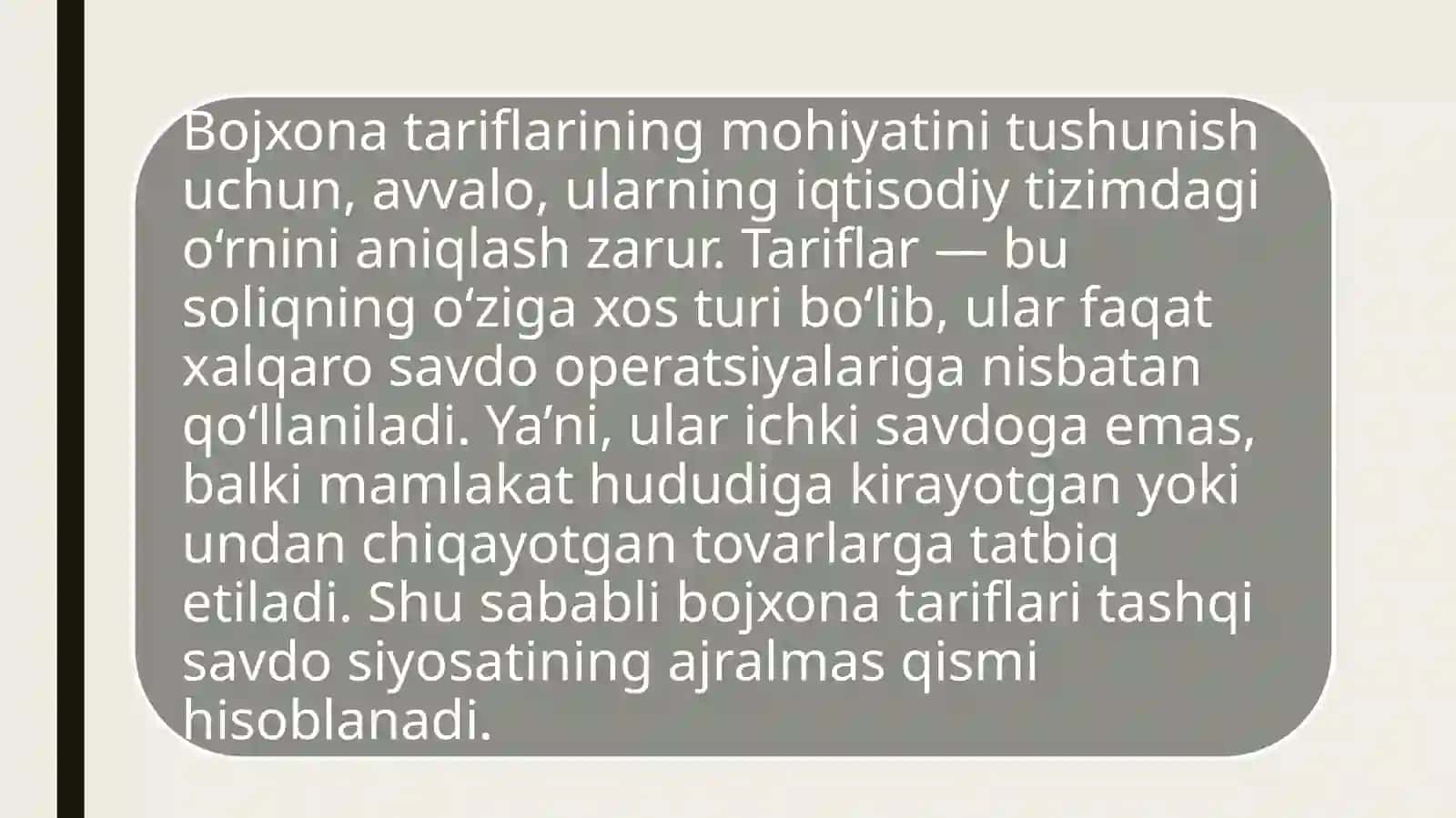 Bojxona tariflarini qollashning jahon tajribasi 4