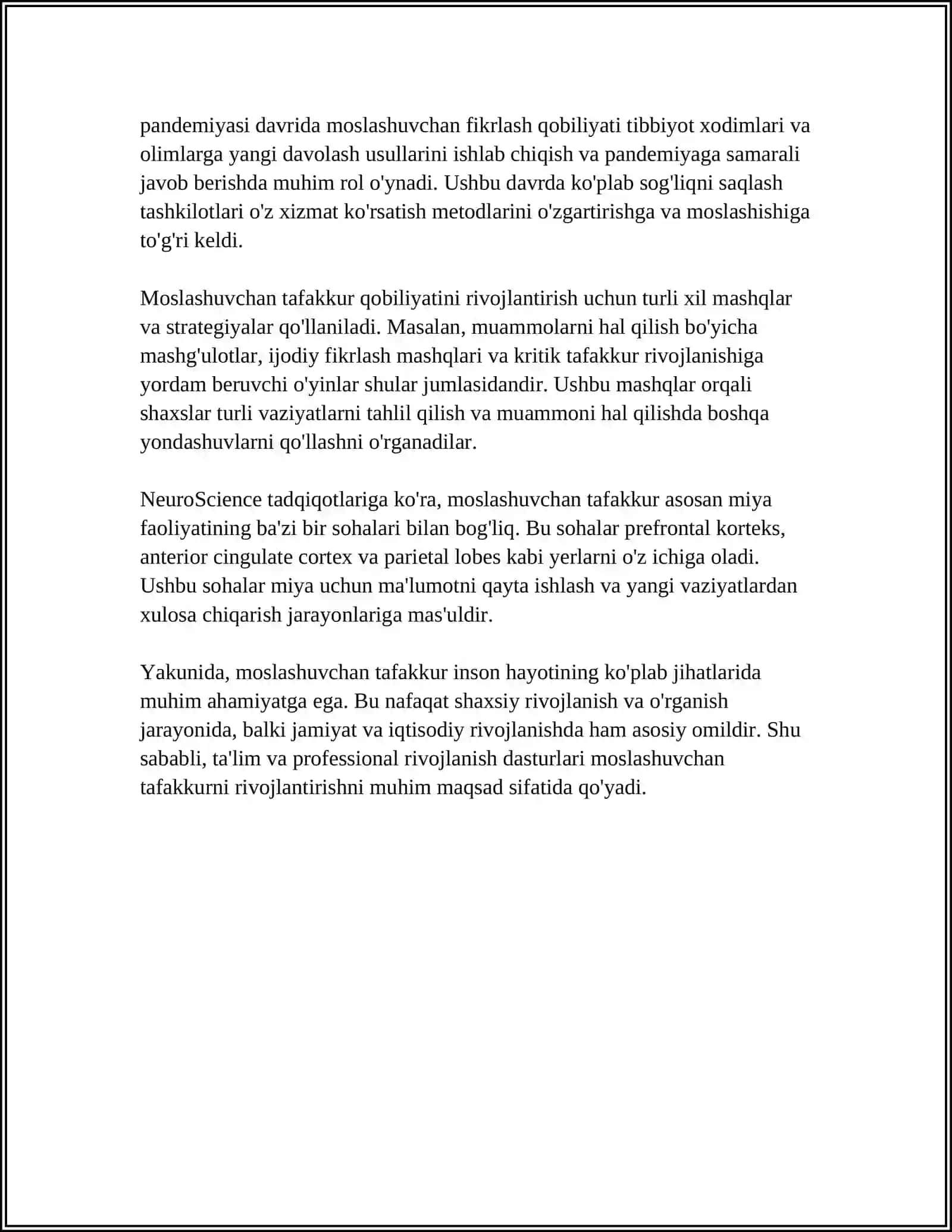 MOSLASHUVCHAN FIKRLASH VA KREATIVLIK 4