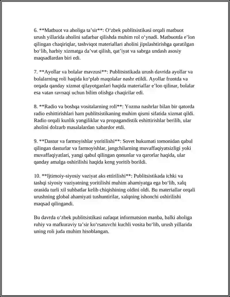 Ikkinchi Jahon Urushi Yillari O‘zbek Publitsistikasi 4