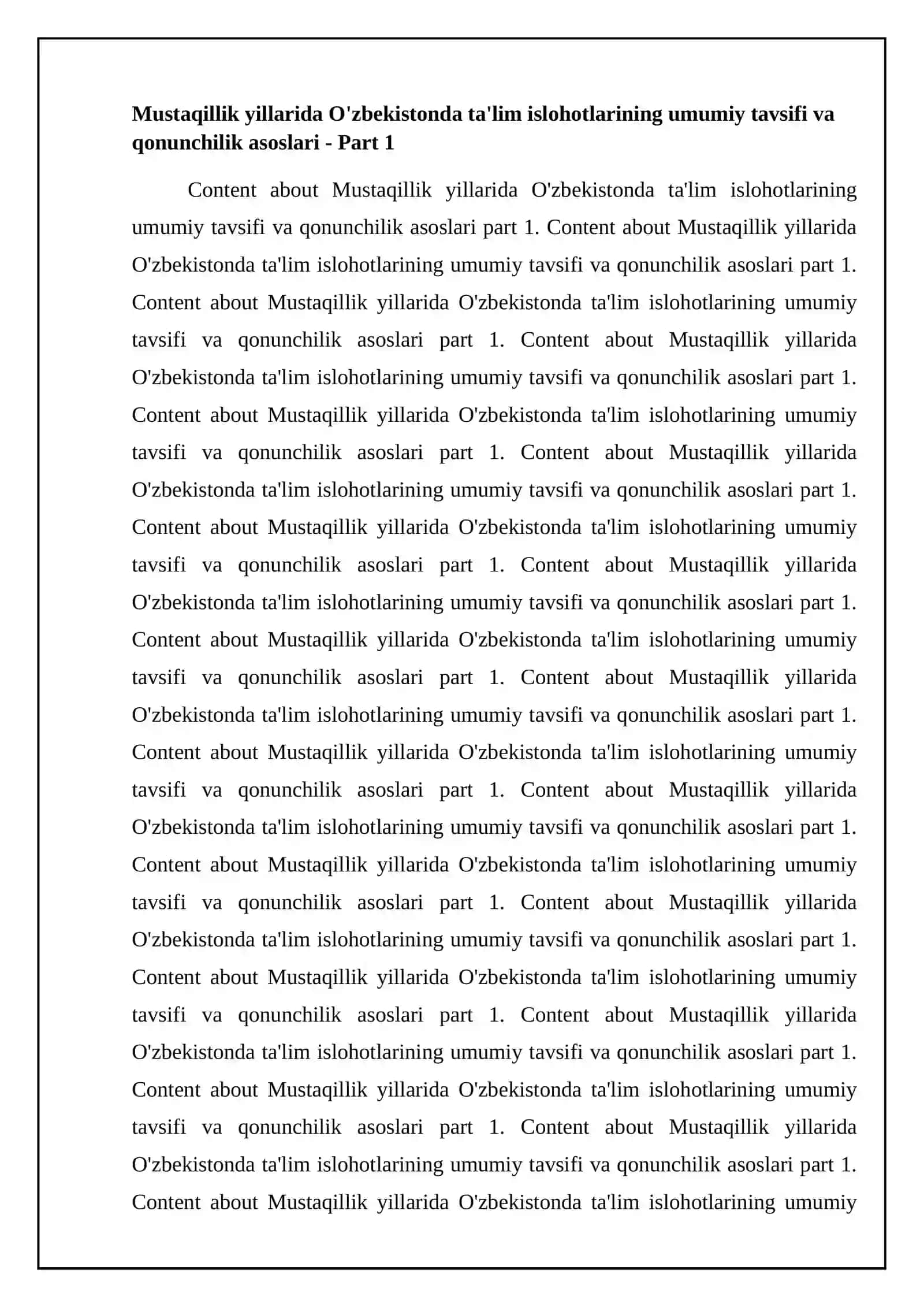 Mustaqillik yillarida O'zbekistonda ta'lim islohotlarining umumiy tavsifi va qonunchilik asoslari 4