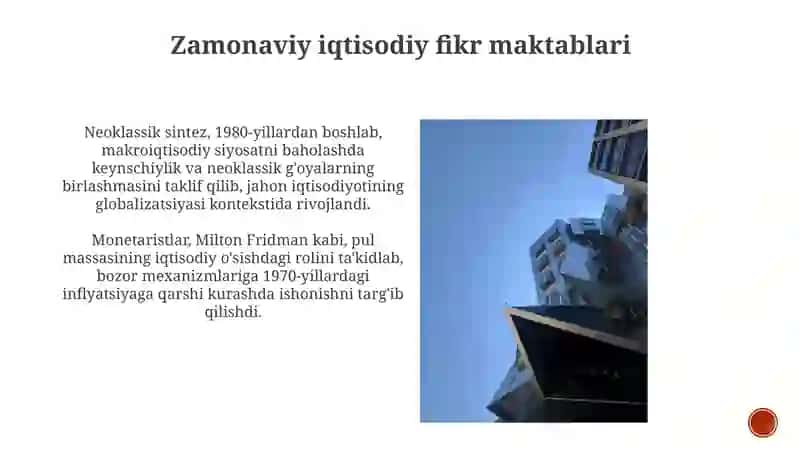 Zamonaviy iqtisodiy fikrning turli maktablari tomonidan iqtisodiy siyosat samaradorligini baholash 4