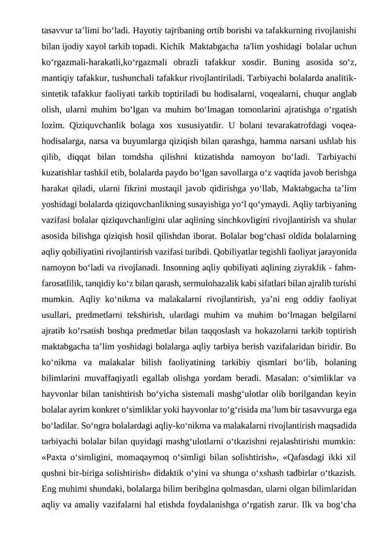 Maktabgacha ta’lim tashkilotlarida aqliy tarbiyani tashkil etish 4
