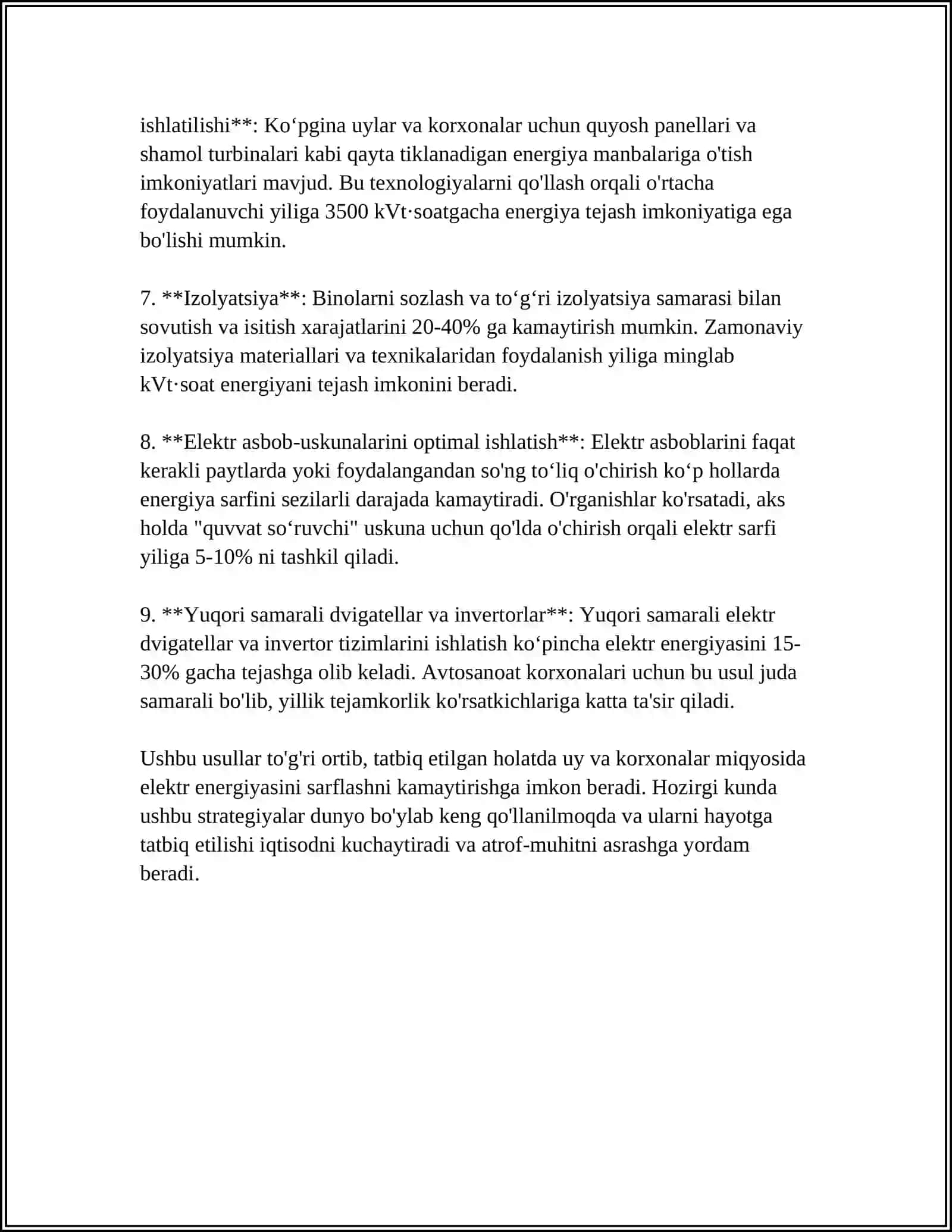 ELEKTR ENERGIYASIDAN OQILONA FOYDALANISH 4