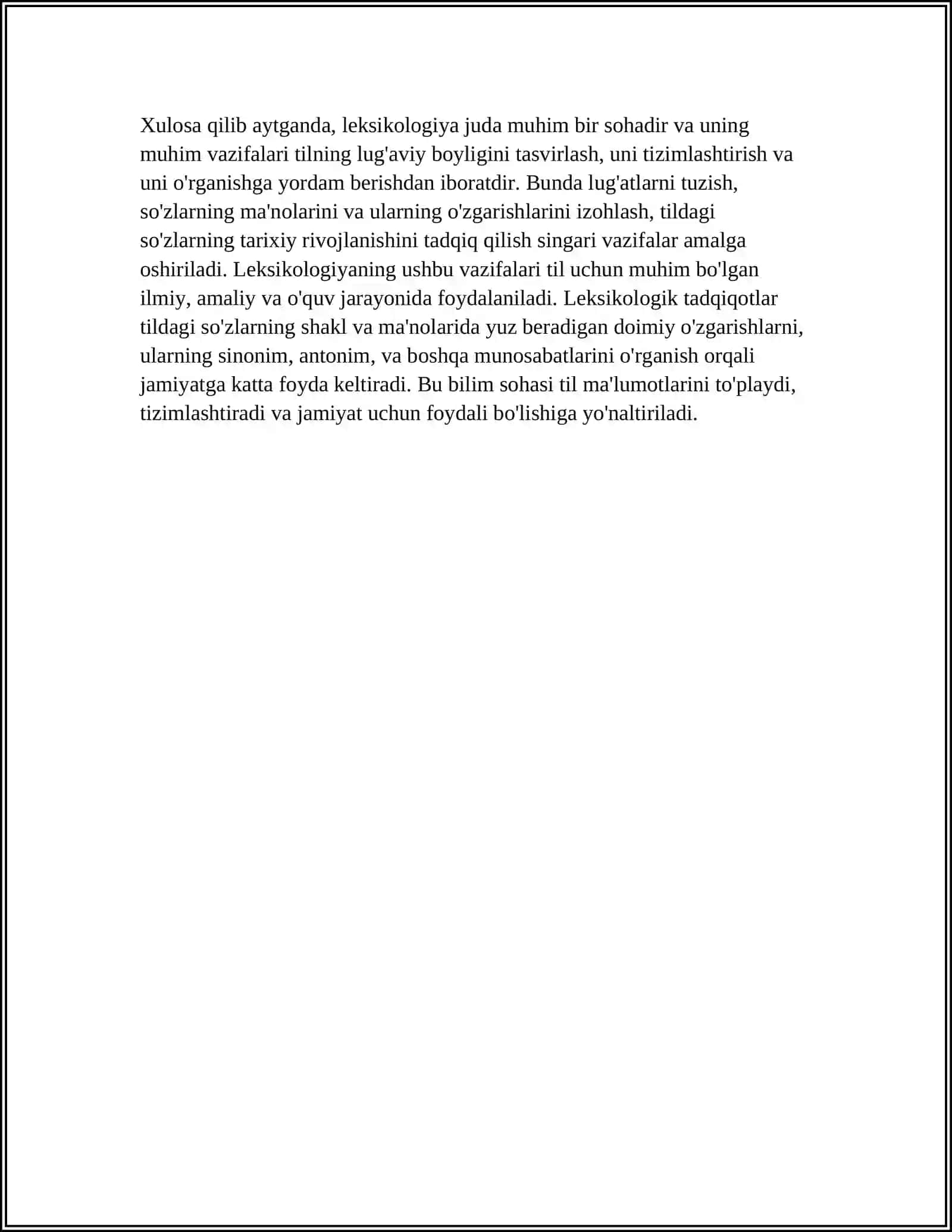 LEKSIKOLOGIYA VA SEMASALOGIYA. SO'Z TILNING MARKAZIY BIRLIGI SIFATIDA 4
