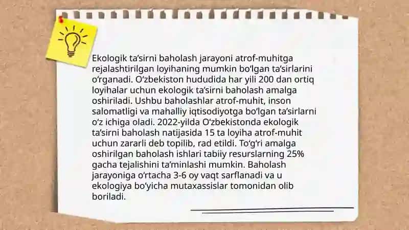 Qayta ishlash loyihalarining ekologik ekspertizasi 4