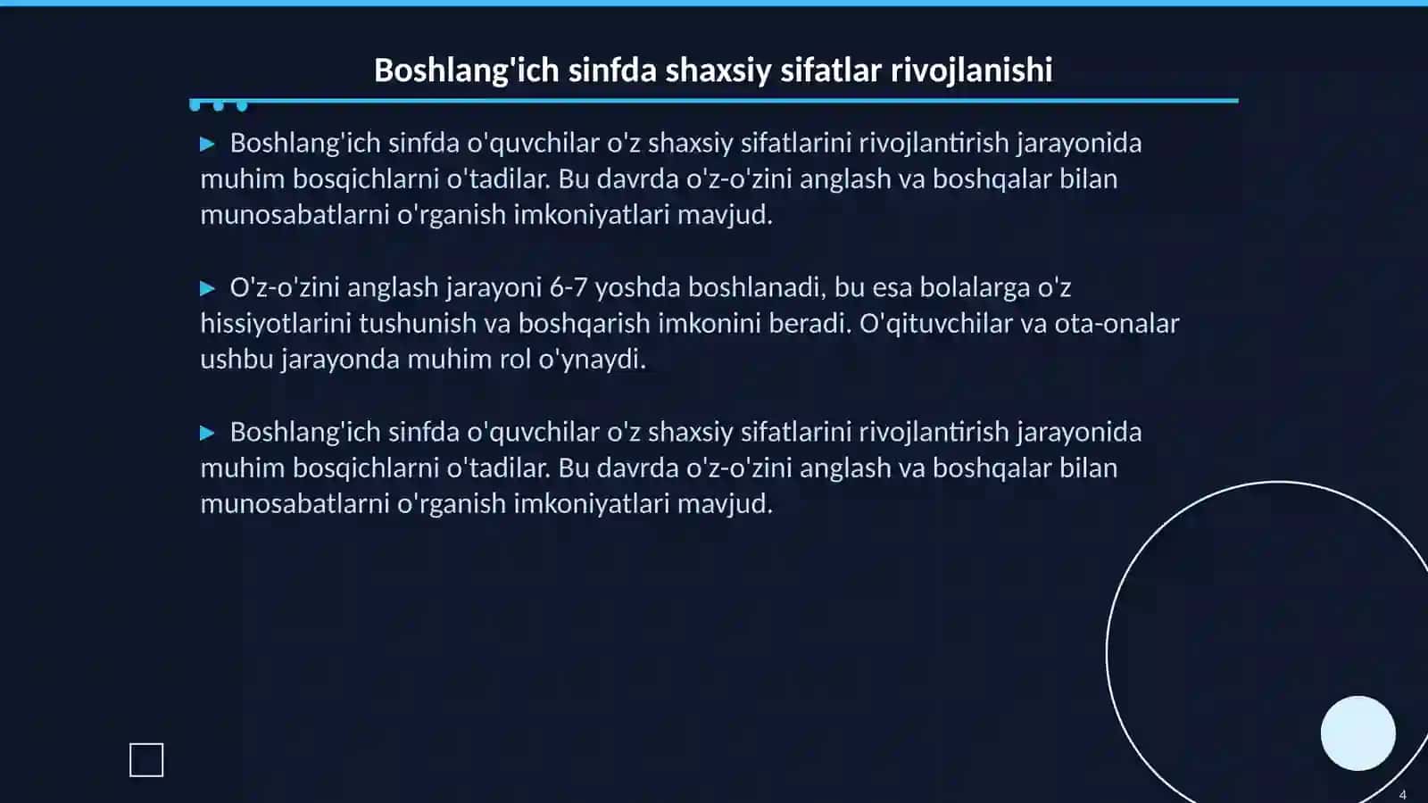 Boshlangich sinf ôquvchilarining shaxsiy sifatlarini rivojlantirish boʻyicha mashqlar 4
