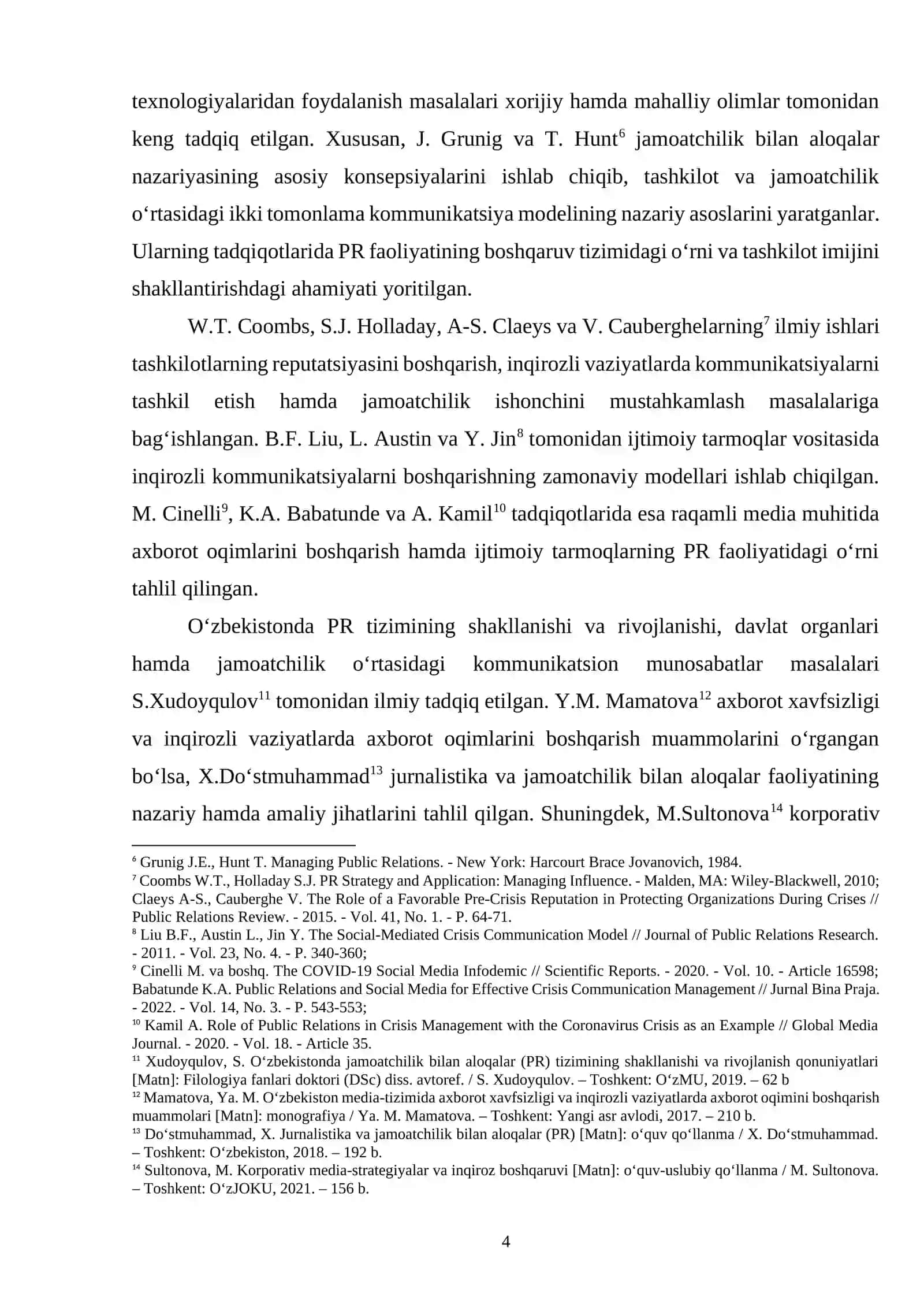DAVLAT ORGANI AXBOROT XIZMATINING SAMARALI FAOLIYATINI TASHKIL ETISHDA PR TEXNOLOGIYALARINING AHAMIYATI (BOJXONA QOʻMITASI MISOLIDA) 4