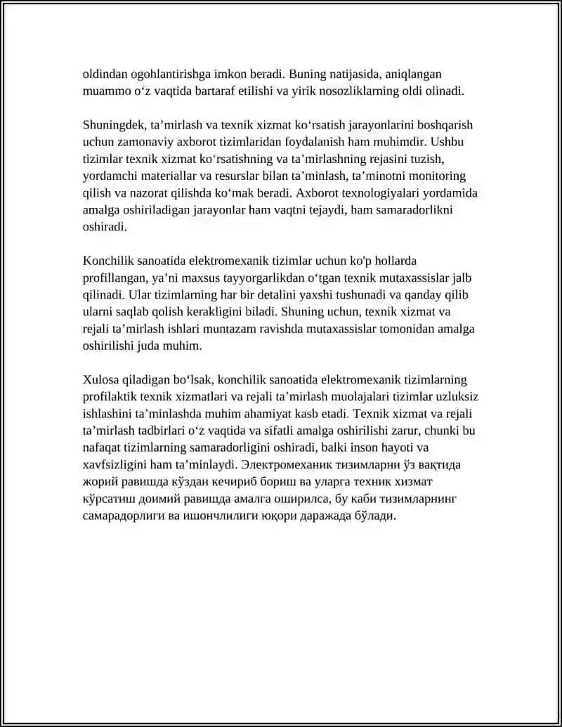 KONCHILIKDA ELEKTROMEXANIK TIZIMLARNING EKSPULATATSIYA MUAMMOLARI 4