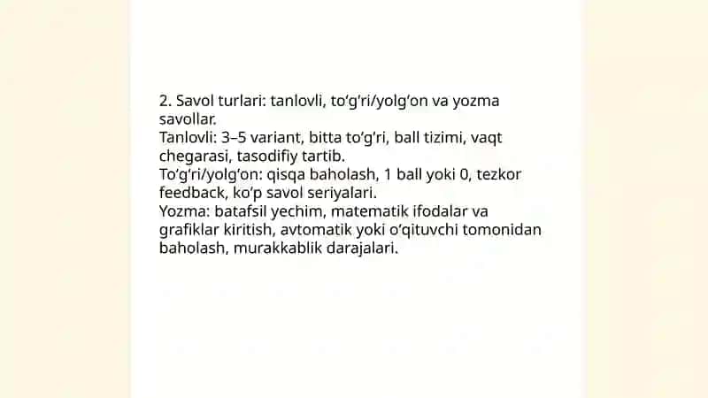 Matematik o'yin (quiz) dasturini yaratish 4