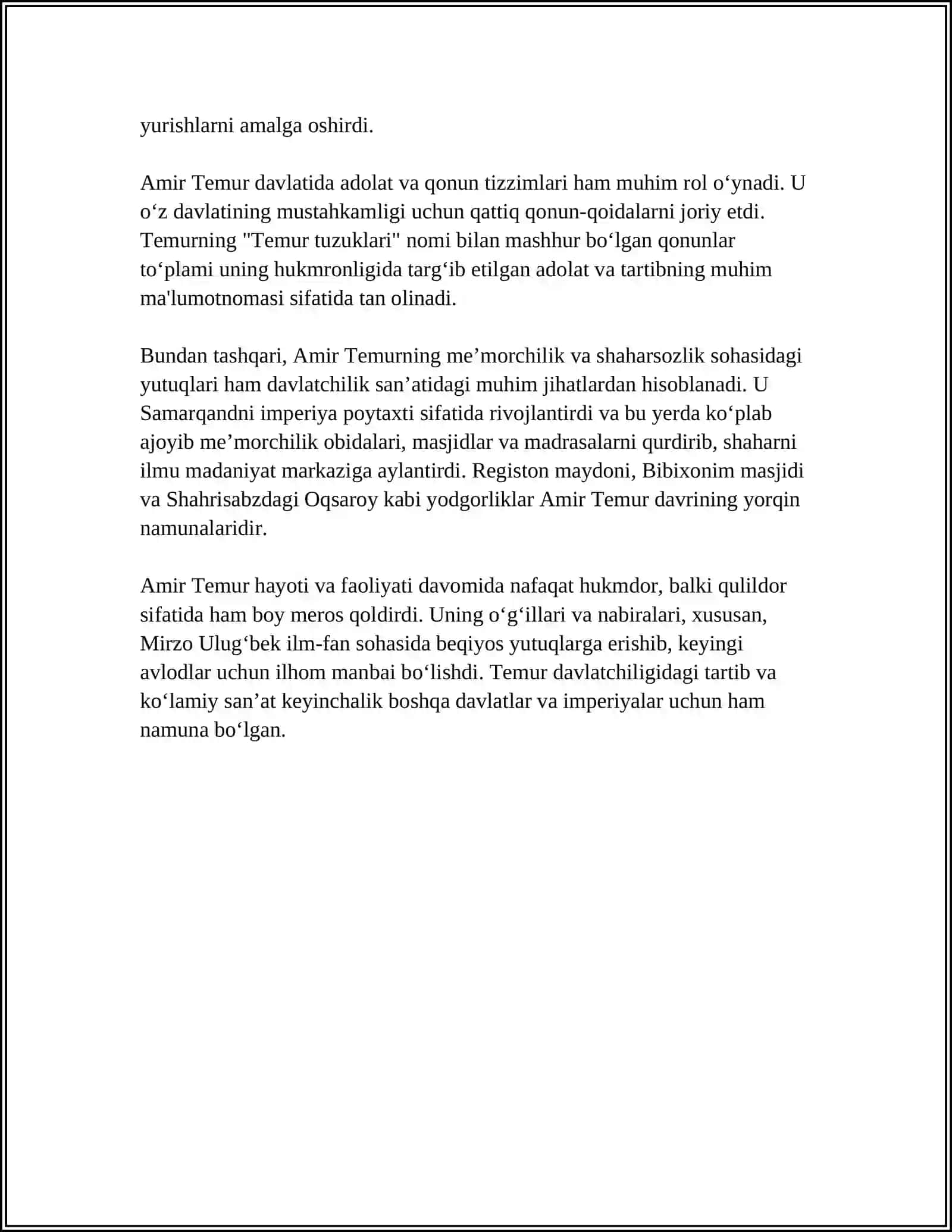 AMIR TEMUR BUYUK DAVLAT ARBOBI 4