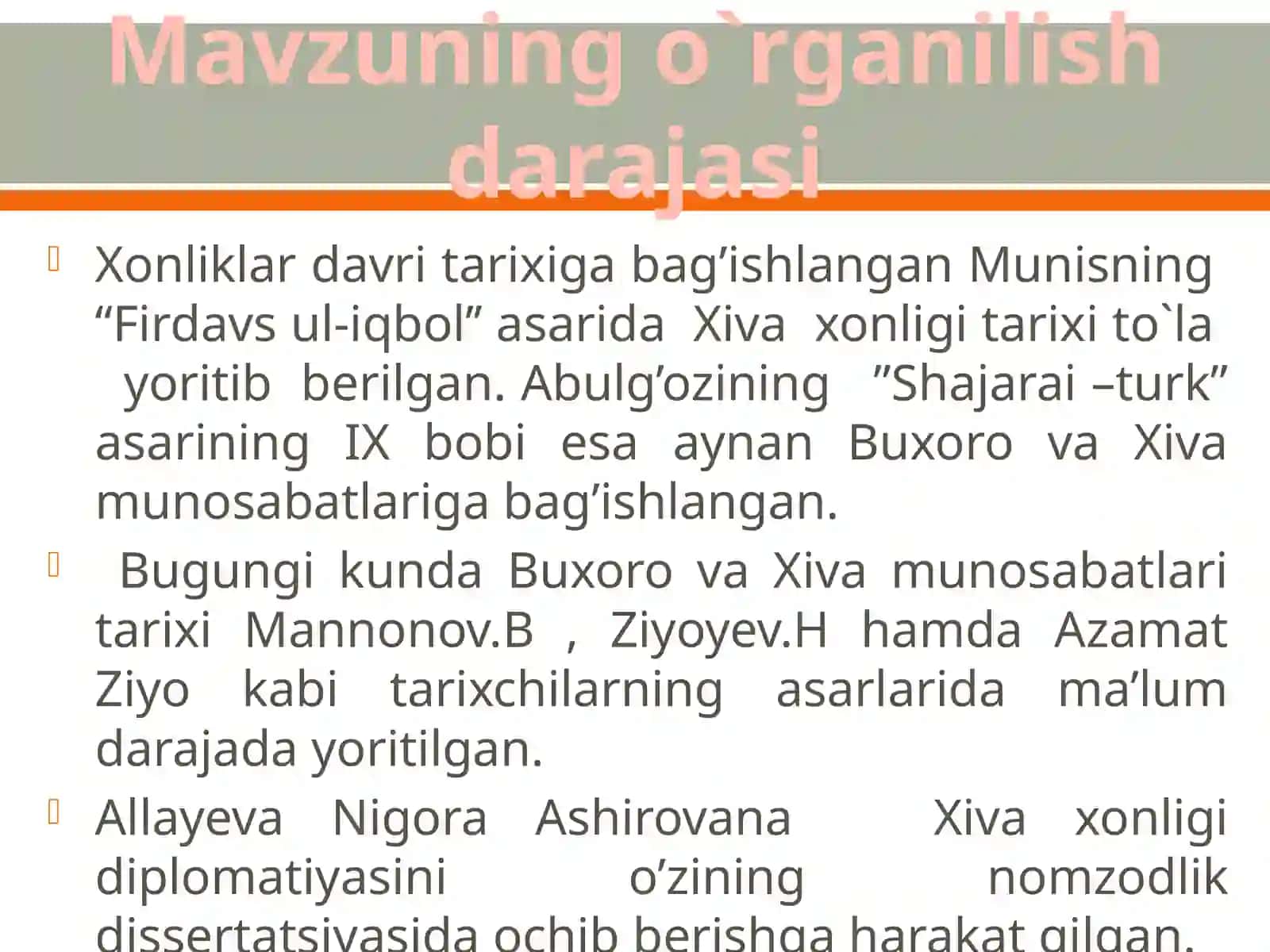 Buxoro–Xivaxonliklarining o’zaro diplomatik munosabatlari 4