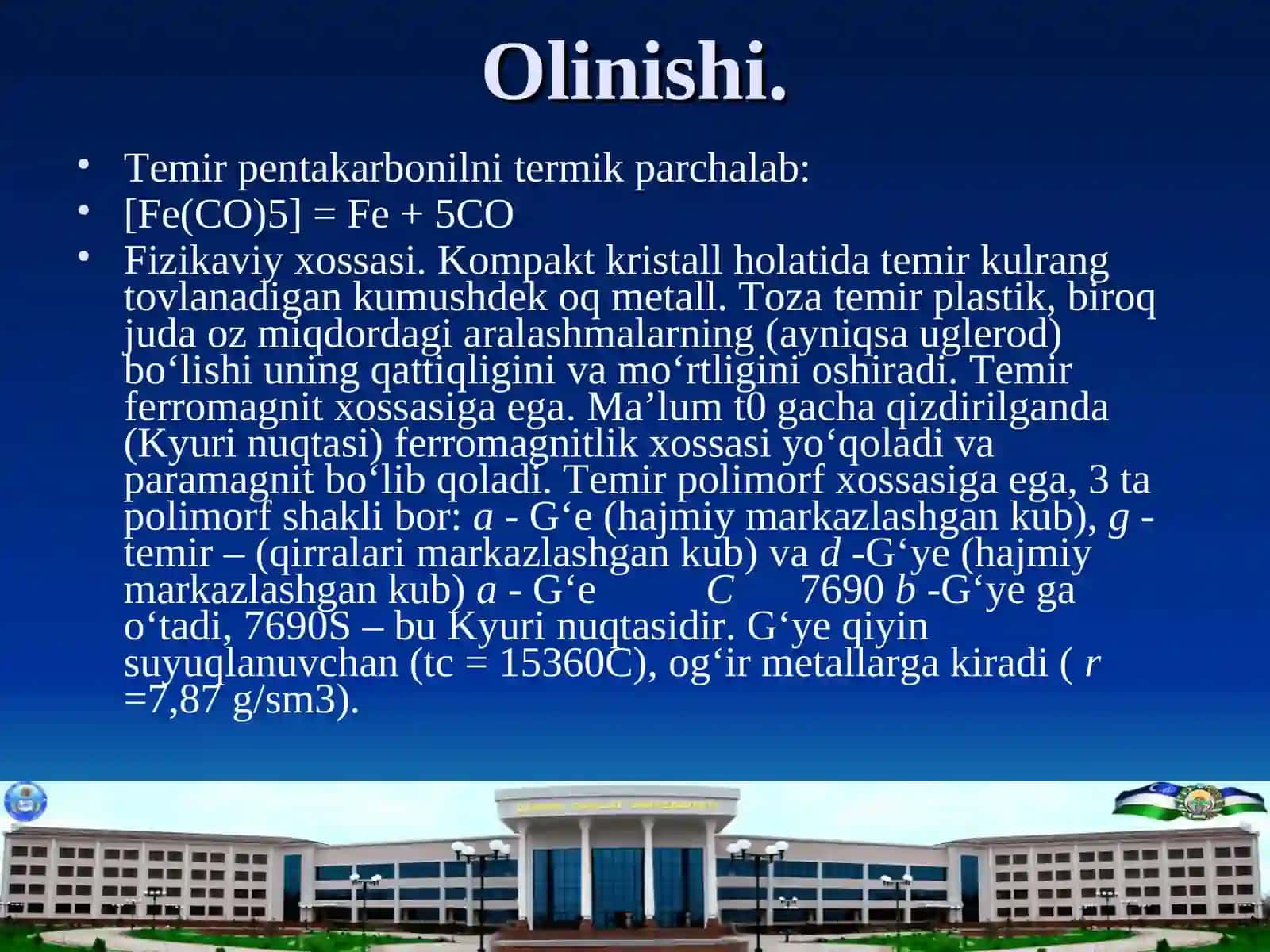 Temirning fizikaviy va kimyoviy xossalari 4