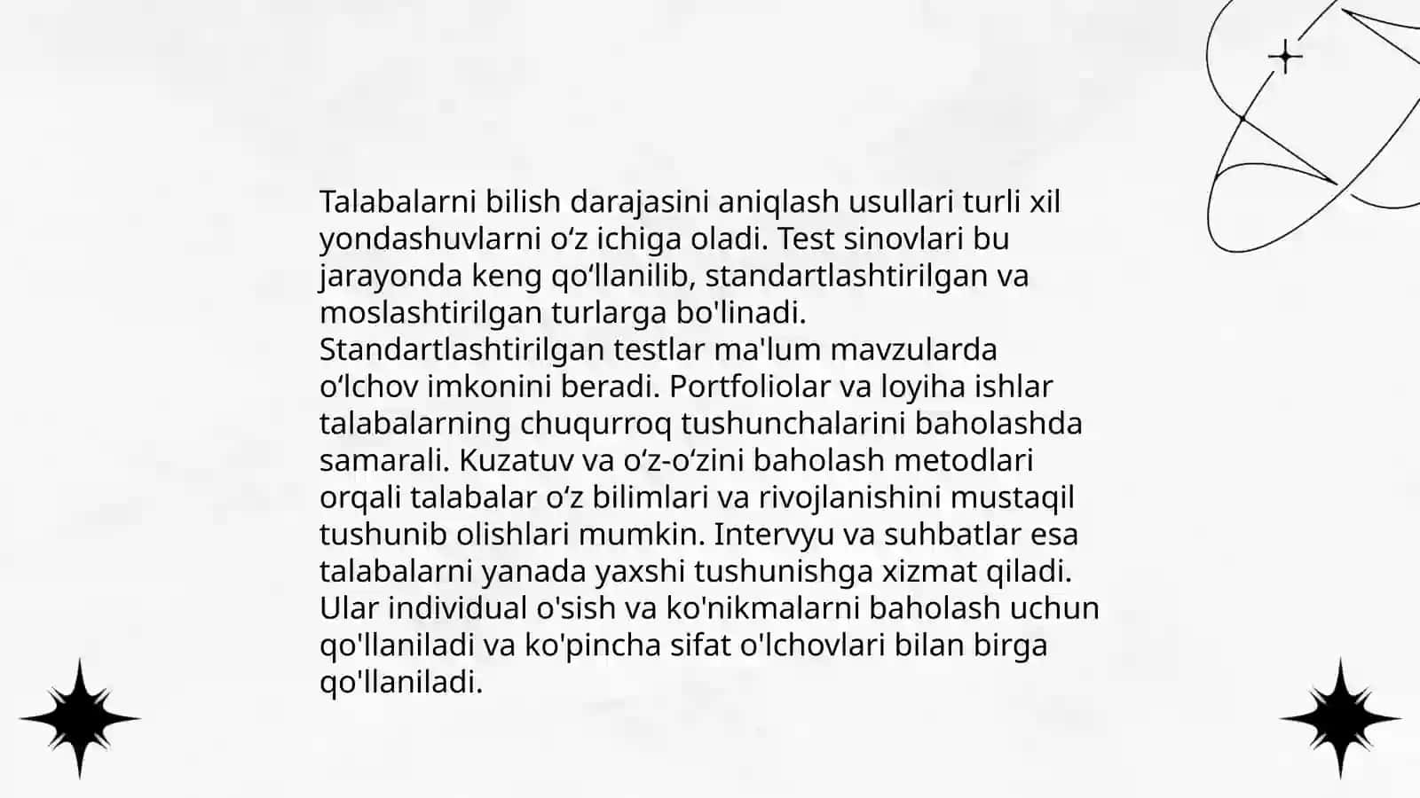 Tarbiya fani boʻyicha talabalarni oʻzlashtirganlik darajasini nazorat qilish va baholash metodikasi 4