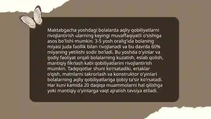 Maktabgacha ta'limda aqliy tarbiyani tashkil etilishi 4