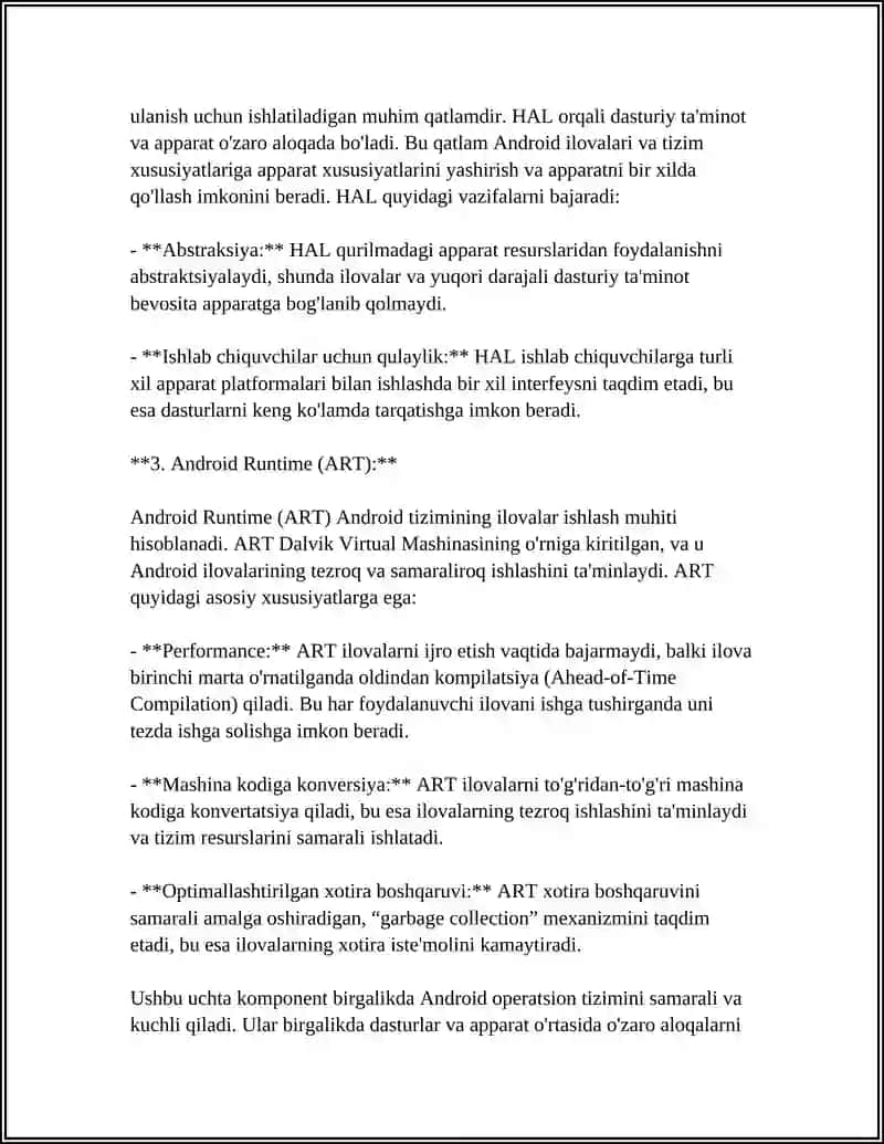 ANDROID MOBILE OPERATION TIZIMI 4