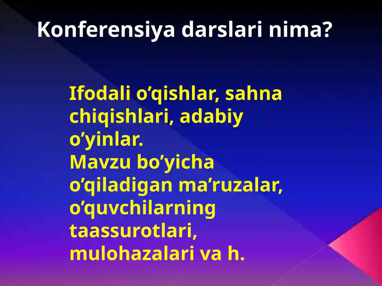 Nazm darslari va uning turlari? 4