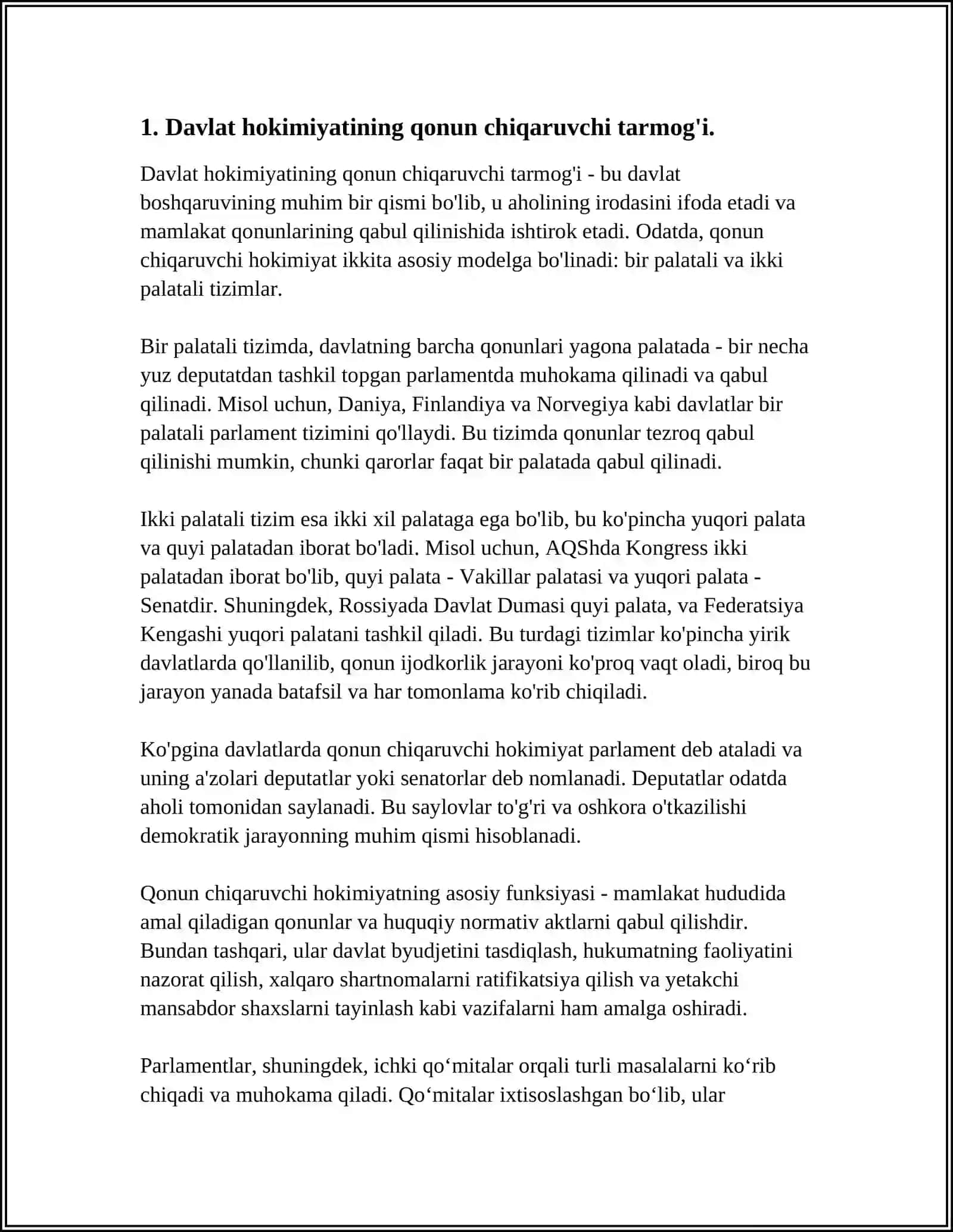 UNIVERSETIY OF BISNES OF SAYDECR IQTISODIYOT KAFEDERASI MUSTAQIL ISH 4