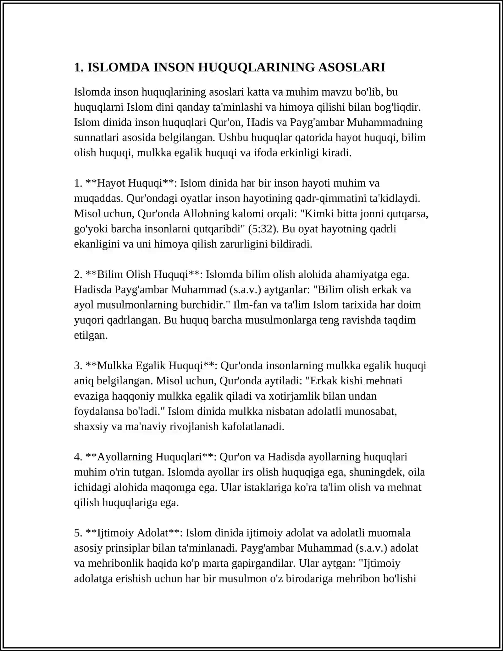 ISLOMDA INSON HUQUQ VA ERKINLIKLARINI TA'MINLASH 4