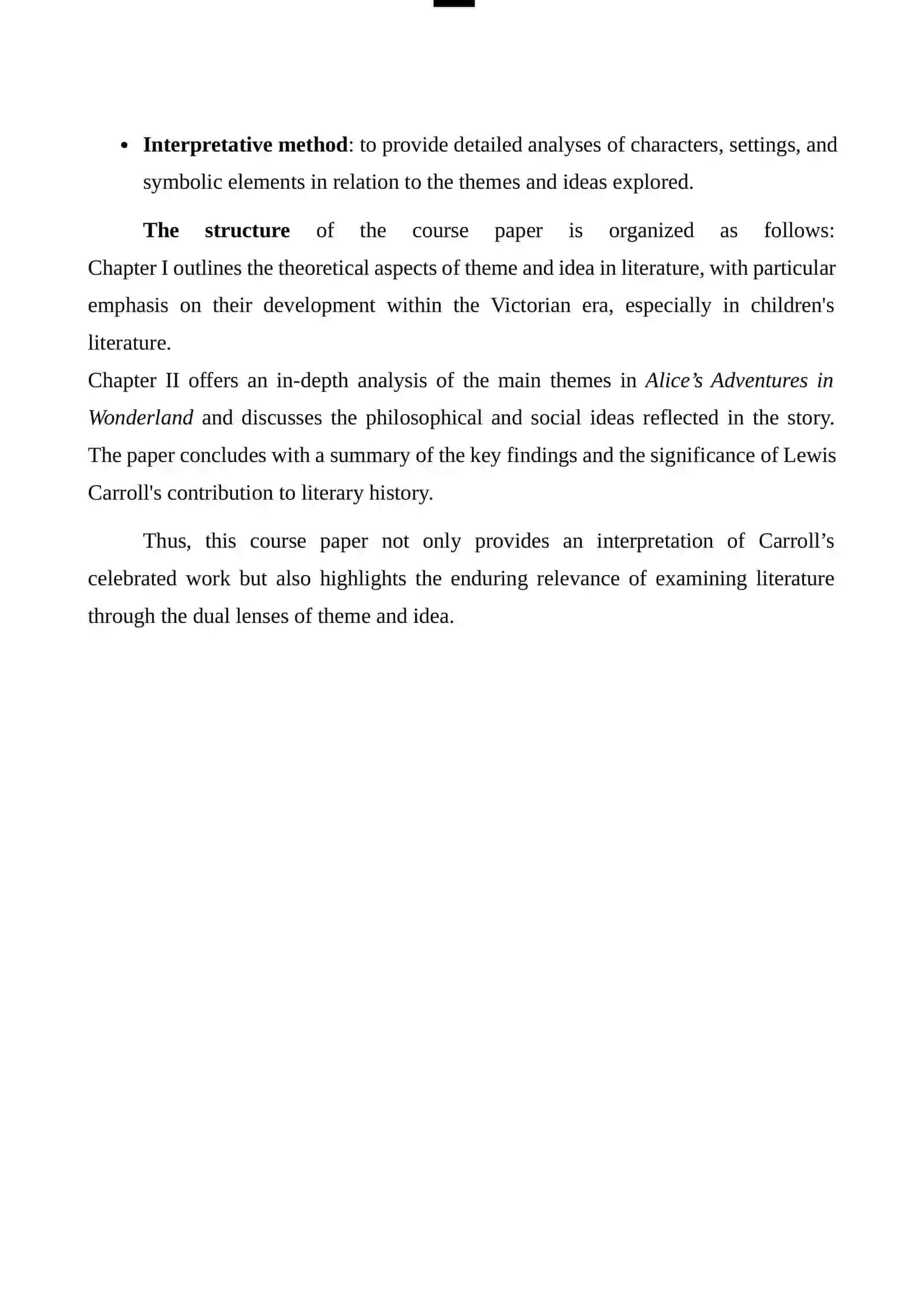 Alice in Wonderland Course Paper 4